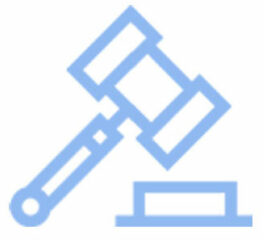 재판 망치와 받침대 아이콘